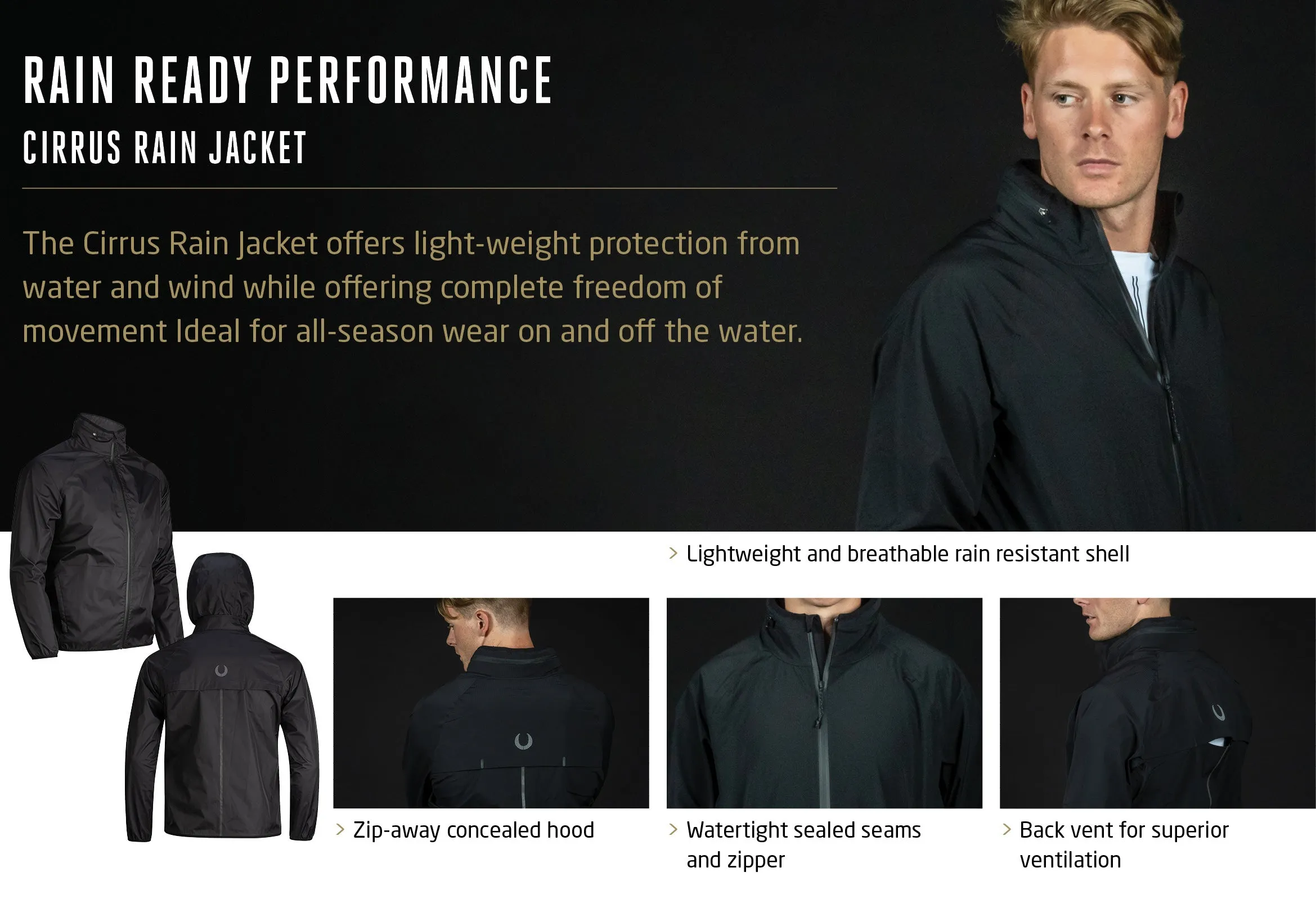 Men's Cirrus Rain Jacket - Black
