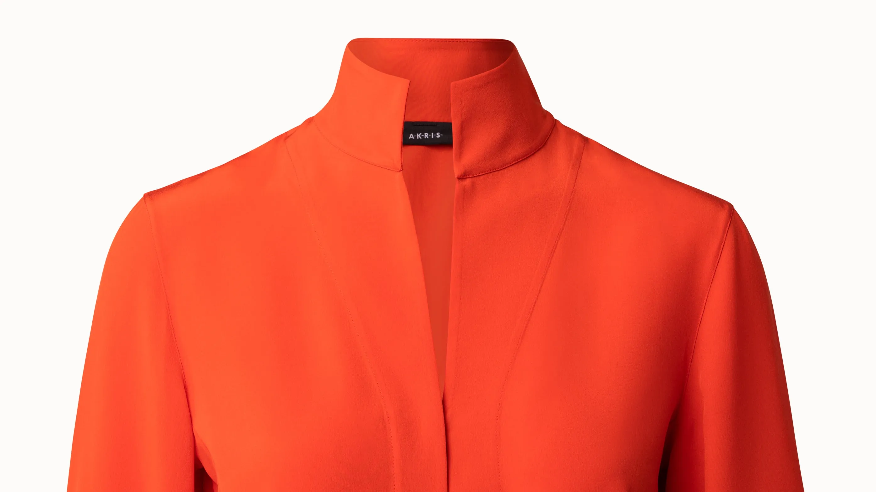 Mock Neck Silk Crêpe Blouse
