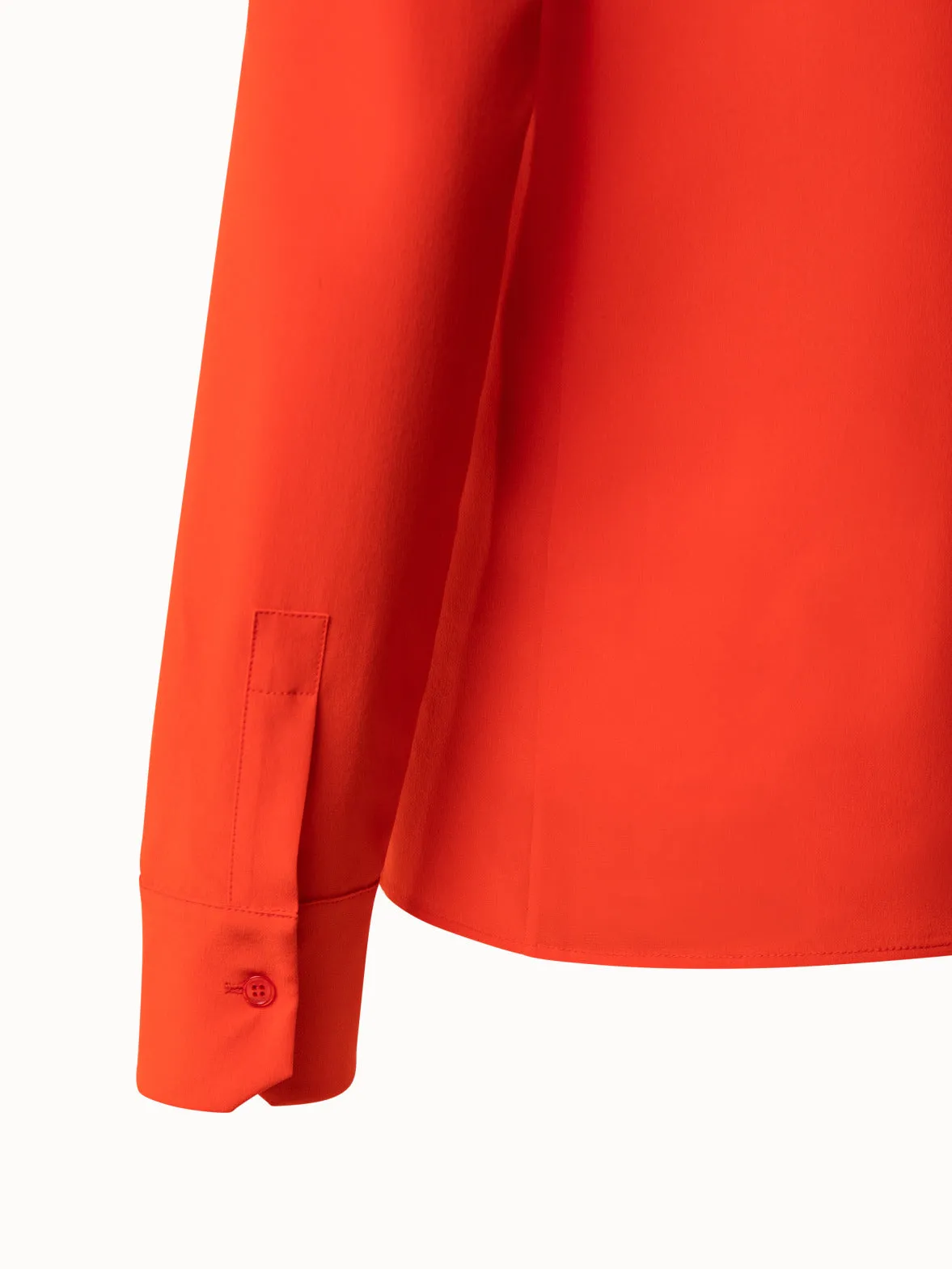 Mock Neck Silk Crêpe Blouse