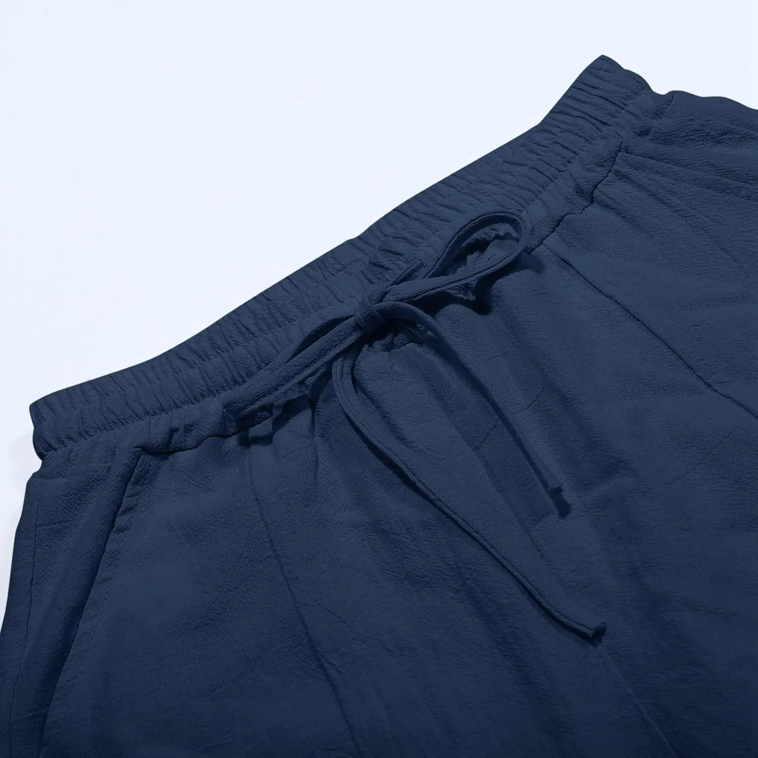 Petite Wide Leg Pants for Women 2025 Summer Cropped Dressy Palazzo Lightweight Pants with Pockets Loose Casual Trouser