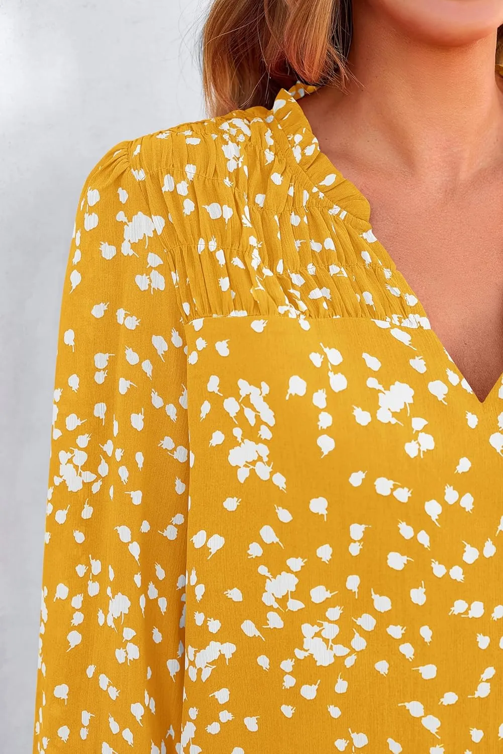 PRETTYGARDEN Womens Floral Spring Tops 2025 V Neck Long Sleeve Blouses Dressy Casual Boho Chiffon Business Work Shirts