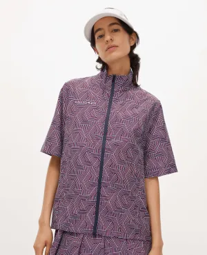 SIZE S - ROHNISCH Packable Wind Half Sleeve Jacket Hexagon Red