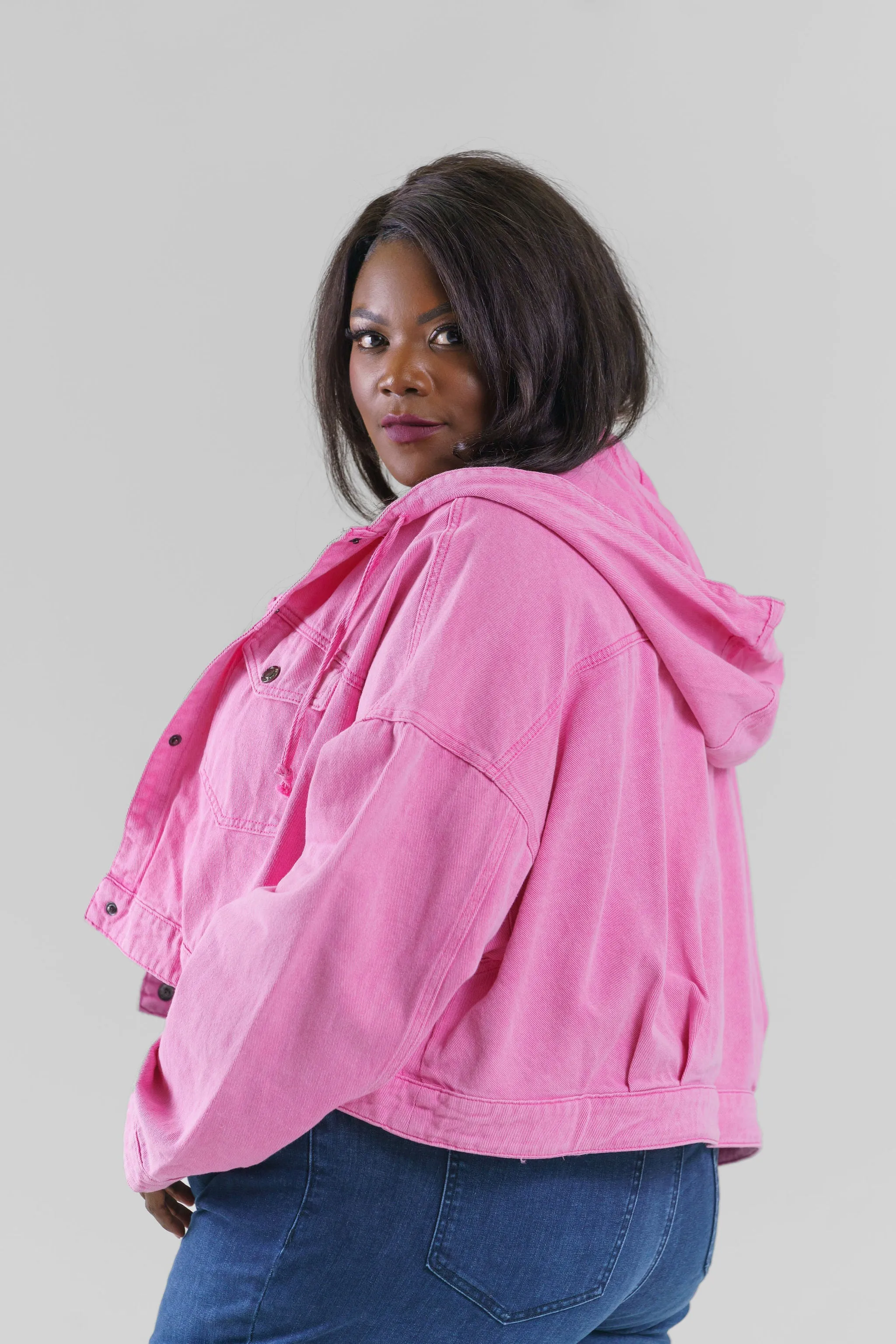 SOLID TWILL WASHED HOODIE JACKET