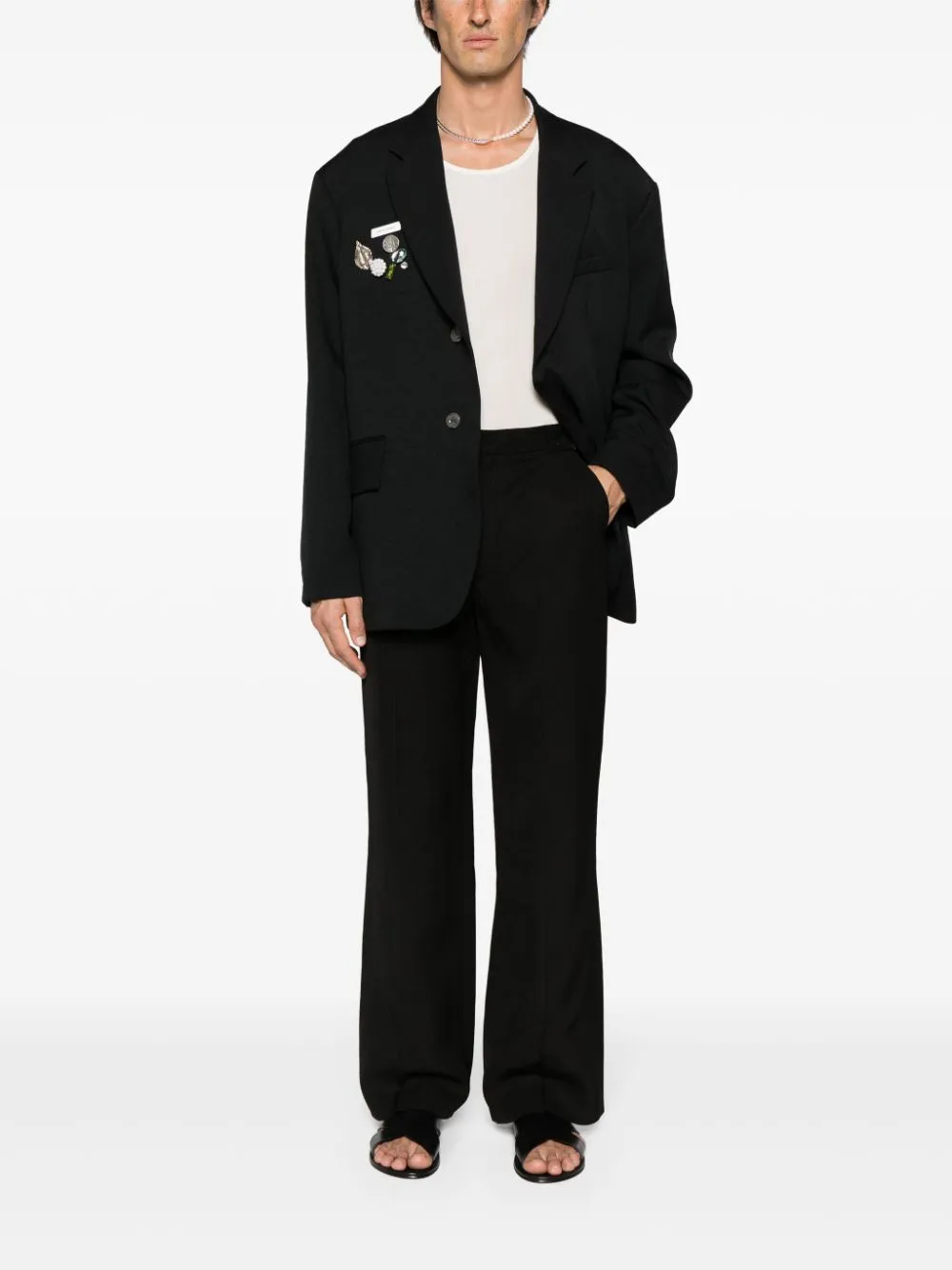 tailored straight-leg trousers