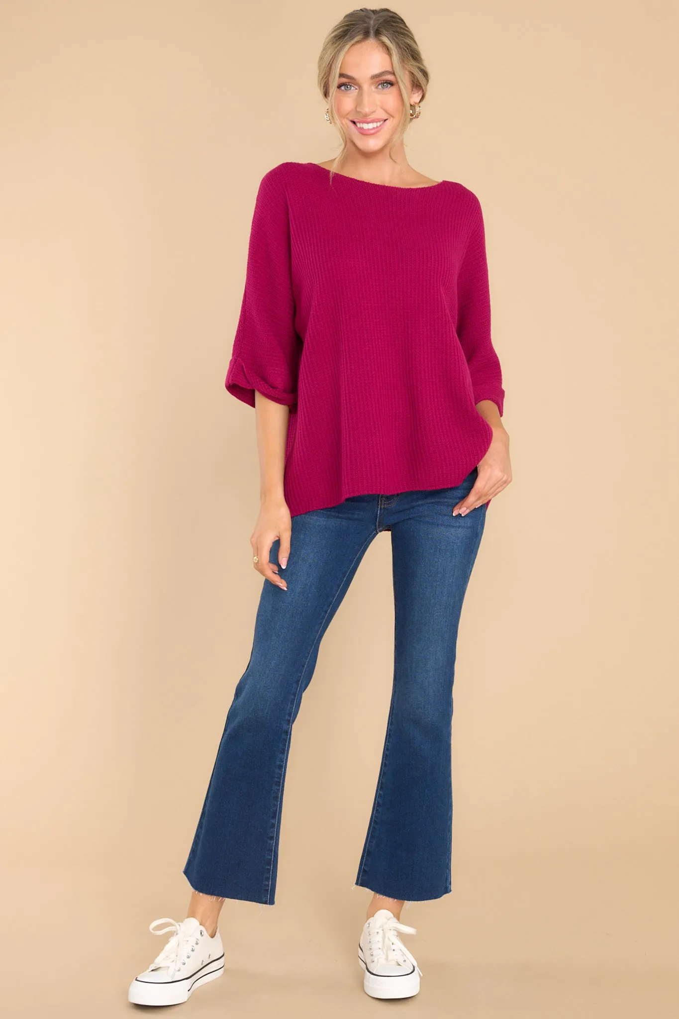 Totally Trendy Magenta Pink Sweater Top
