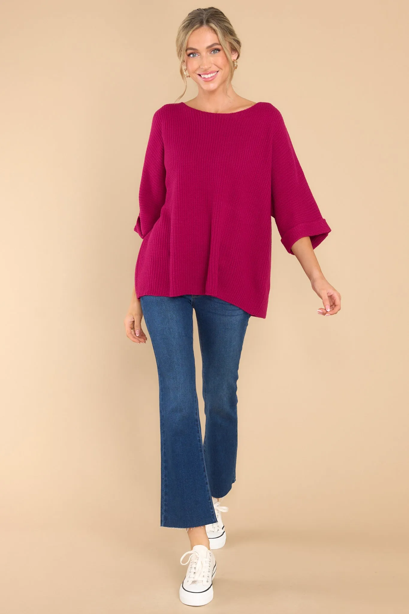 Totally Trendy Magenta Pink Sweater Top