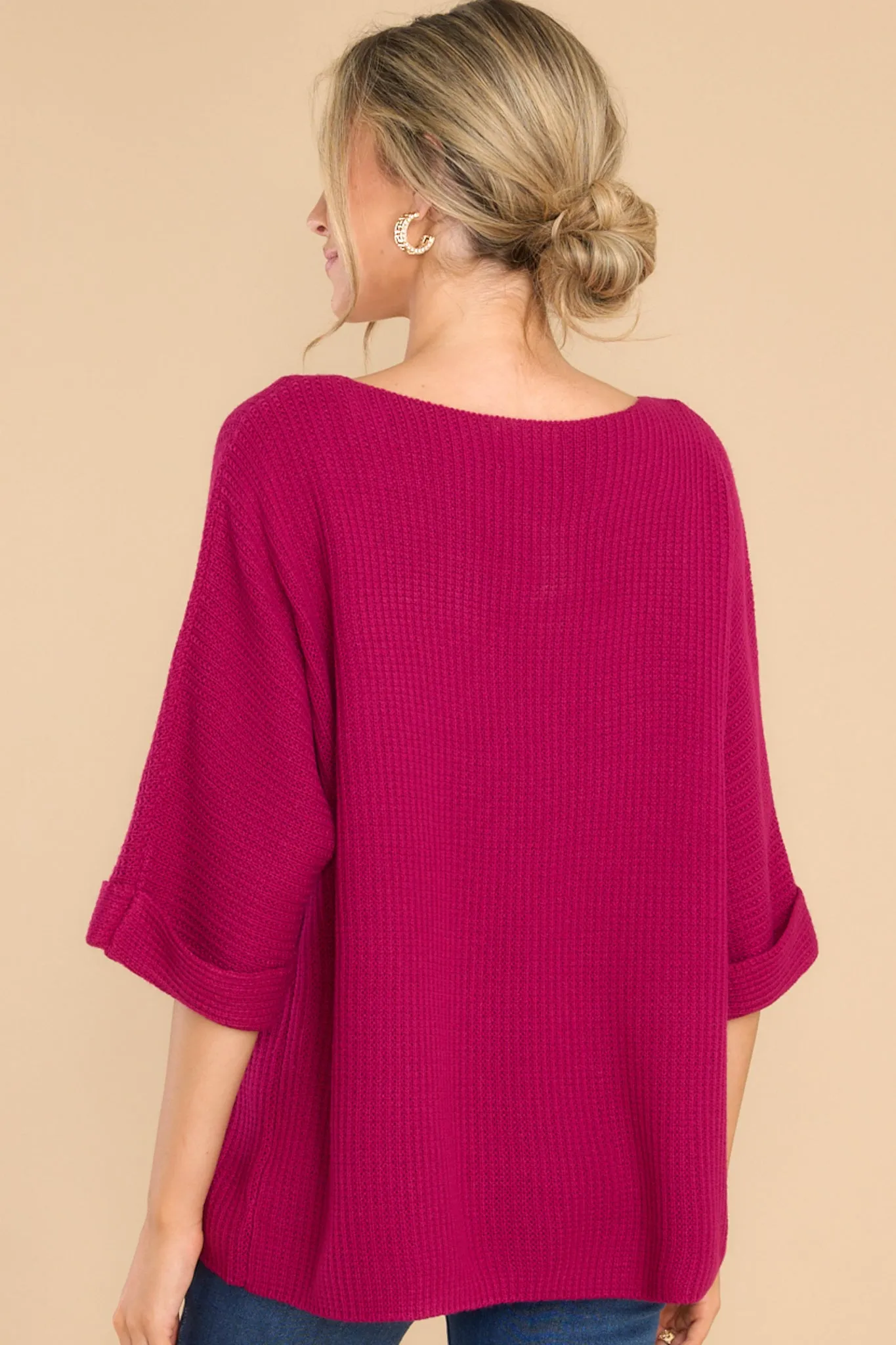 Totally Trendy Magenta Pink Sweater Top