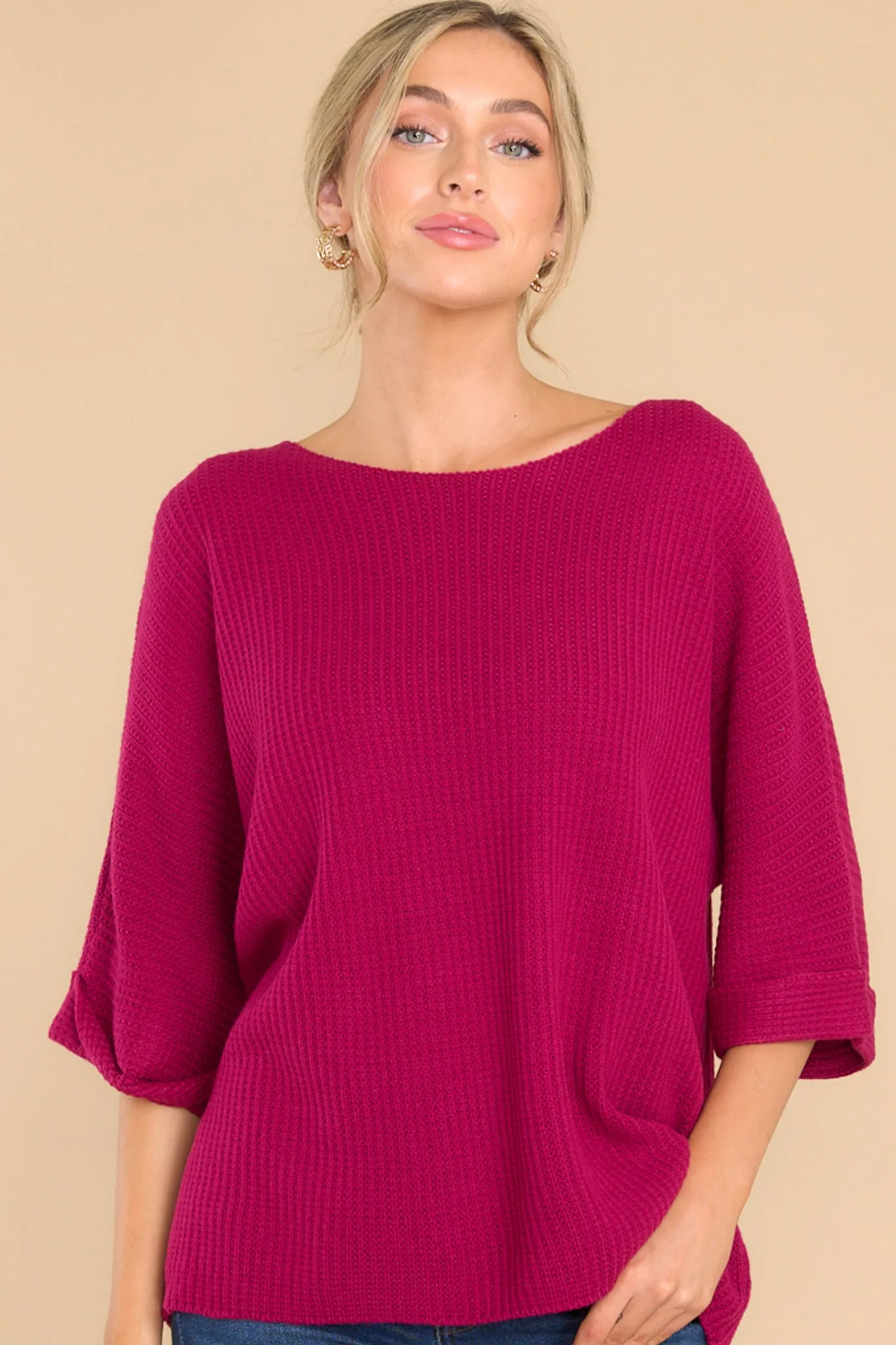 Totally Trendy Magenta Pink Sweater Top
