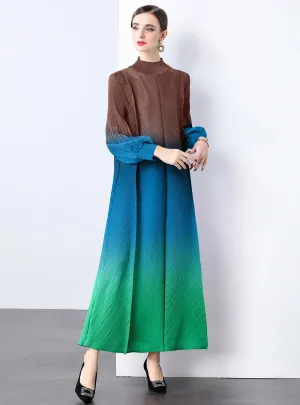 Truly Pleated Ombre Midi Dress