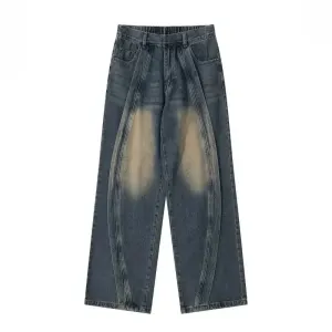 Vintage Spliced Cut Blue Washed Flare Jean