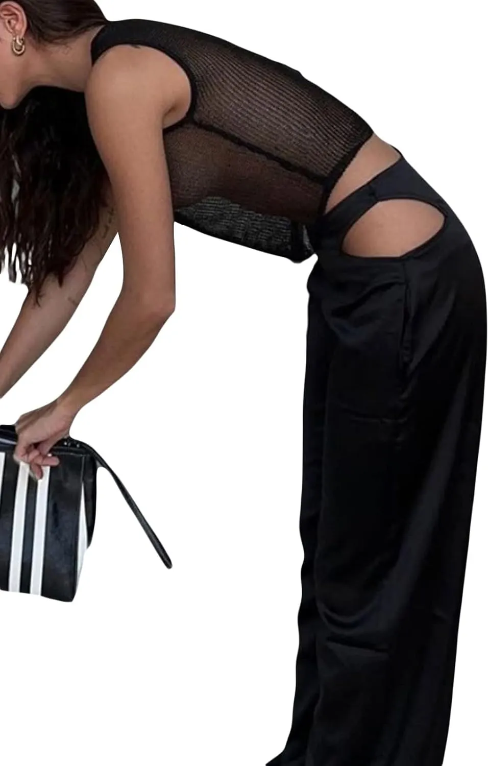 Women Sheer Mesh Tank Top Sleeveless See Through Camisole Layering Undershirt Sexy Summer Y2k Going Out Cami Tops