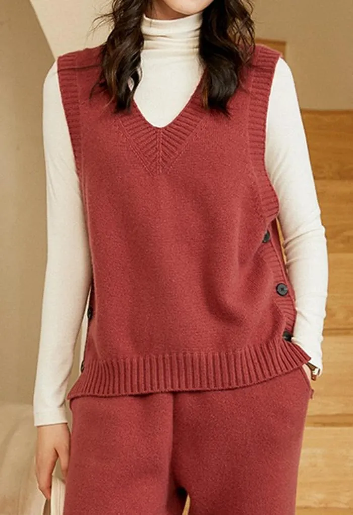 Womens Knit Sleeveless V Neck Sweater Vest 2024 Knitwear Tank