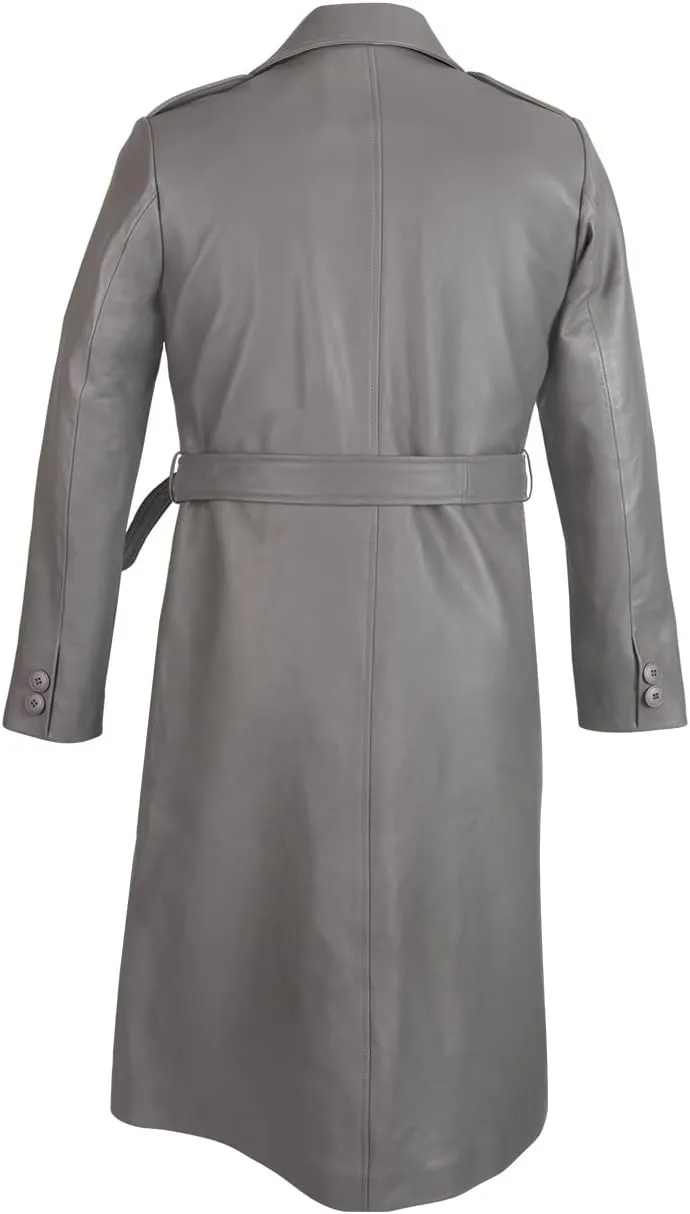 Women's Long Coat - Pure Leather Jacket Suit Coat - Slim Fit Button Down Coats for Outwear