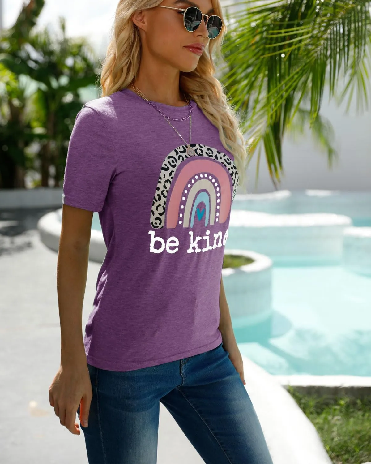 Womens T Shirts Short Sleeve Tees Sunflower Vacation Graphic Loose Summer Tops